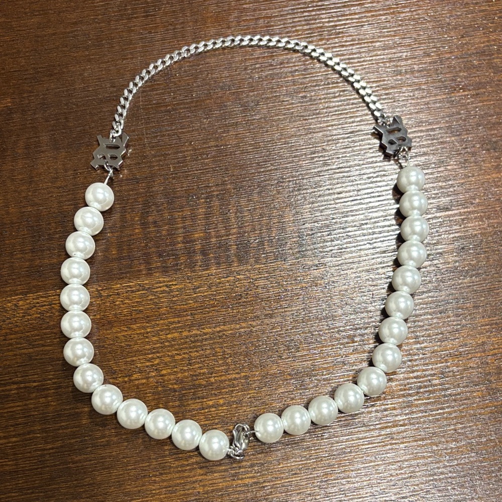 Misbhv Silver and Pearl Necklace